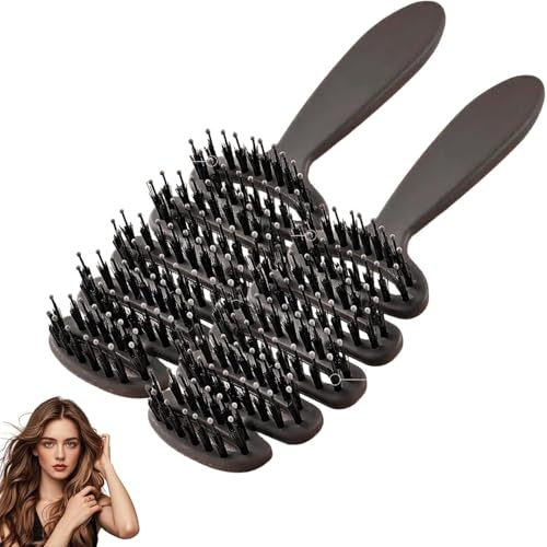 Cithway Bristle Hair Brush,1 Piece Hot Hair Teasing Brush Bristle Hair Brush for Volume Hair Scalp Massage (Black)