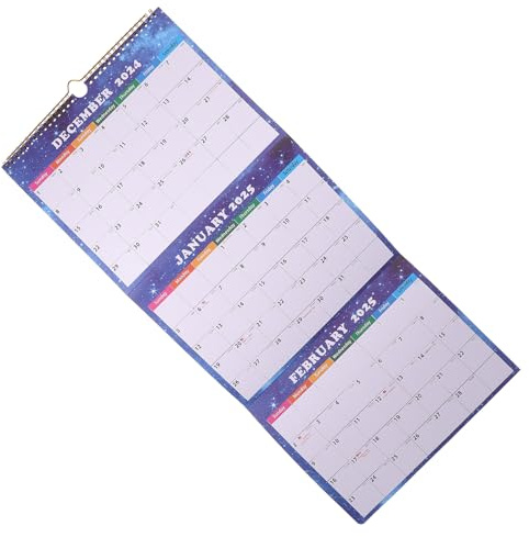 Mobestech Quarterly Wall Calendar Foldable Monthly Planner with Three-month Vertical View Space-saving Hanging Organizer for Home Office Classroom Scheduling