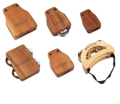 Accessoires de batterie, compagnons de batterie cajon pour boîte de gecko, jingle bells, percussion pour pied cajun (ensemble)