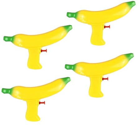 Parliky Giocattolo Spara-acqua Banana 4 Pezzi, Pistola ad Acqua Estiva Colorata, Contenitore Acqua per Giochi in Piscina e Spiaggia, Giocattolo Acquatico Interattivo