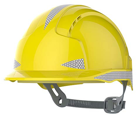 JSP - EVOLite Lightweight ABS Safety Helmet CR2 Slip Ratchet Yellow Vented (AJB160-400-200)