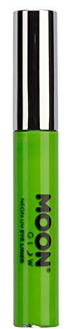 Moon Glow Delineador de ojos Neon UV - ¡brilla intensamente bajo iluminación UV! Verde intenso 10 ml (Paquete de 1)