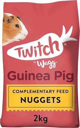 Wagg Twitch Guinea Pig Food 2kg (Pack of 4) - Complementary Feed Nuggets | Complementary Feed Nuggets - Added Linseed to Support Skin & Coat - Supports Healthy Digestion