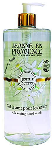 JEANNE EN PROVENCE - Gel lavant pour les Mains - Parfum Jasmin Secret - Flacon Pompe 1l - 95% d'Ingrédients d'Origine Naturelle - Fabriqué en France à Grasse