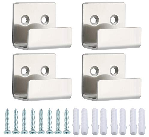 SAYAYO Crochet Cadre Mural à Visser Fixation Miroir Mural, Clips de Support Robuste en Acier Inoxydable pour Afficher Carreaux de Céramique, Cadres Photo, 4 Pièces Largeur Intérieure 20MM, Brossé