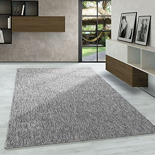 Carpetsale24 Teppich 240x340 cm Hellgrau, Einfarbiger Kurzflor Schlingenteppich für großzügiges Wohnzimmer, Esszimmer oder Loft, Modern, langlebig & pflegeleicht