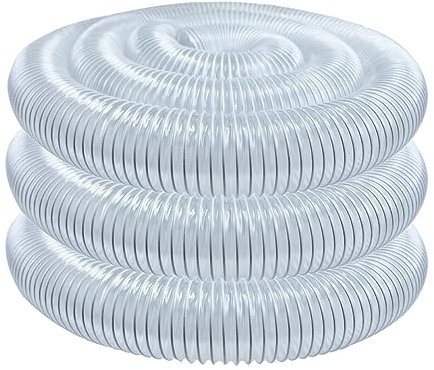 POWERTEC, Clear 70143V Aspirateur de travail du bois et d'atelier en PVC de 10,2 cm x 6,1 m, tuyau collecteur de poussière de 10,2 cm x 6,1 m
