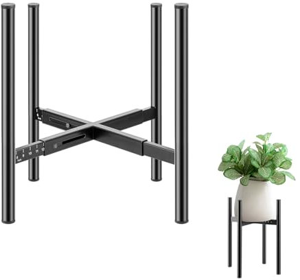 Pizsieat Cache Pot Sur Pied,Porte Plante Interieur en Métal Réglable Support Plantes Interieur pour Jardin, Balcons, intérieure et extérieure (Largeur réglable 20-30 cm)