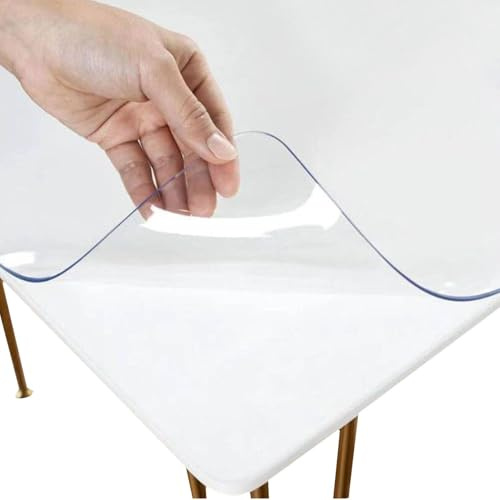 Skrivbordsunderlägg transparent, 40 x 60/60 x 60 cm skrivunderlägg klar transparent skrivbordsmatta underlägg bordsskydd halkfria runda kanter musmatta för kontor