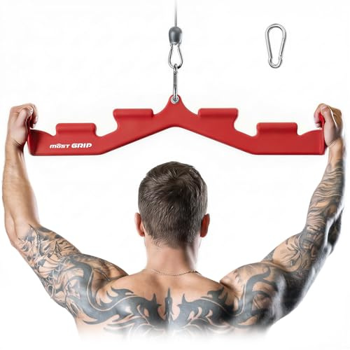 LAT dra ner stång med 6 ergonomiska handtag, neutralt grepp LAT Pulldown-tillbehör för hel ryggträning, brett grepp LAT neddragningsstänger för hemmagym kabel