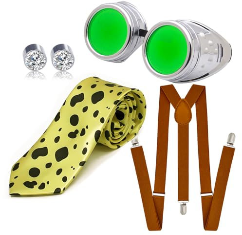 Zaky J. Kaisen Nanami Brillen Anime Cosplay Kostüm Zubehör Kento Krawatte Einstellbare Hosenträger für Frauen Männer 4 Stück