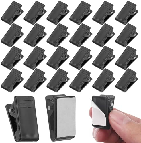 Clips De Resorte Autoadhesivos, 26 Piezas Clips De Plástico,Marcador De Posición Clips De Pared, Para Casa, Oficina, Fotos, Pósteres