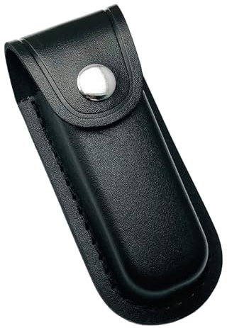 Étui À Couteau De Poche Pliable Etui Cuir Pour Lame Pliante Couteau Étui À Couteaux En Cuir Pliant Housse Etui Noir Avec Fermeture À Pression Pour Camping Randonnée En Plein Air(1 Pièces)