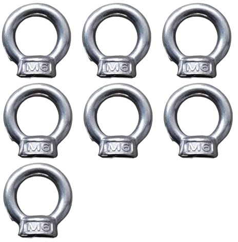 7 dadi per sollevamento M6, dado ad anello M6, occhiolini in acciaio inossidabile 304, acciaio St-eel M/6 E/ye N/ut, fissaggio hardware filettato femmina N/uts, anello a forma di filettatura femmina