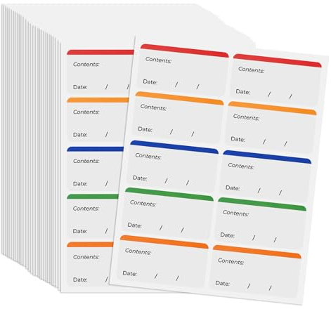 300 Pièces Étiquette Autocollant Congelable, 6x3cm Étiquettes de Congélation Faciles à Décoller Amovible Imperméable Étiquettes autocollantes Conservation Stockage Aliment pour Bocaux Cuisine