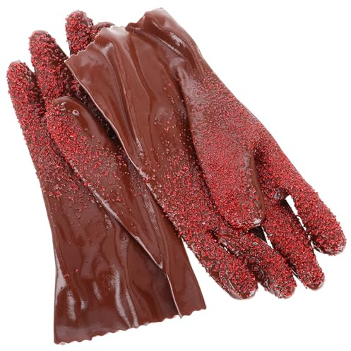iplusmile Guanti da Pulizia in PVC Antiscivolo Resistenti All’Abrasione Guanti Impermeabili per Lavare i Piatti Riutilizzabili Presa Ergonomica per Pulizia di Scarichi e Uso Domestico