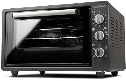 G3 Ferrari G10147 Forno Elettrico Ventilato, Rostò Titanium 37, 37 Litri, 1500 W, 300°C, 5 Modalità di Cottura, Timer 90 min, Funzione di Cottura, Base, Grill, Combinata, Grigio Antracite
