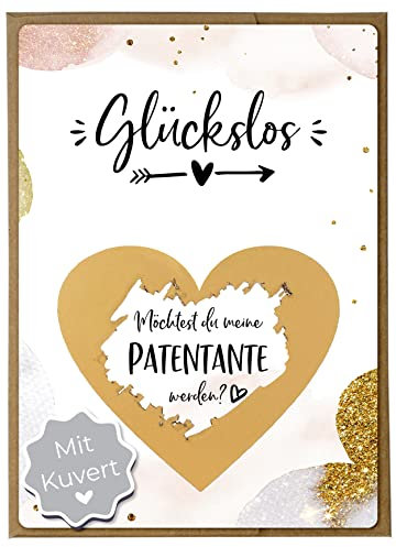 Joli Coon Patentante fragen Rubbelkarte mit Premium Kuvert - Willst du meine Patentante sein - Geschenk Patin