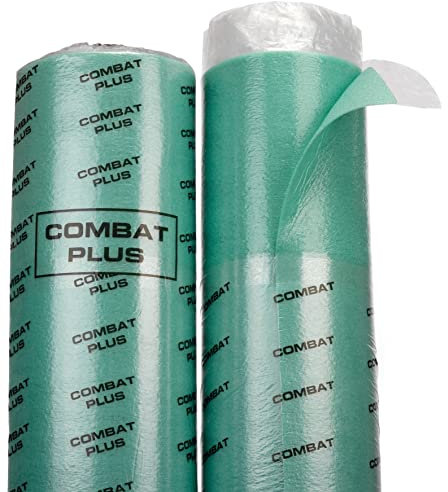Imperial Studios Green Combat Laminate Underlay 3mm Acoustic Underlay for Wood or Laminate Flooring Barrier Plus Underlay Comfort Damp Proof Membrane (Roll Dimension: 15?)