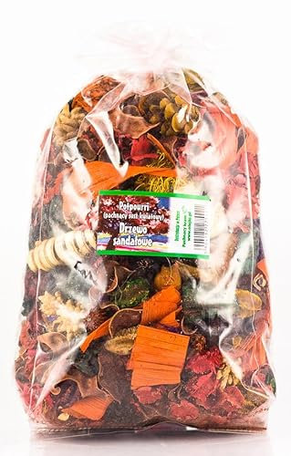 Potpourri Sandalwood Scented Dried Flowers | Large Package 1100 ml ≈ 150-190 g | Floral Home Decoration | Dry Flowers For Vase, Living Room, Bedroom, Bathroom | Subtle Sandalwood Aroma