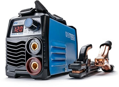 IPOTOOLS MMA-120S Posté a souder a l arc - poste a souder a larc DC MMA Inverter avec 120 A/Affichage Numérique / 230 V/Antistick/garantie de 7 ans