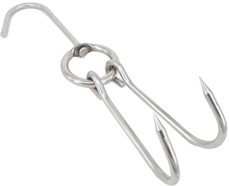 FUNOMOCYA 6pièces Crochets Doubles à Viande Acier Inoxydable Lot De Support Suspendre Cuisine Professionnelle Et Fumoir Pour Bouchers Et Chasseurs