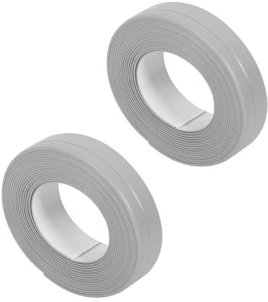 Cinta de Sellado,2 PCS Tiras de Calafateo Sellador de Baño Autoadhesivo Impermeable Sellador Juntas Bañera para Cocina Inodoro Esquina Bañera Gris 2,2 CM * 3,2 M
