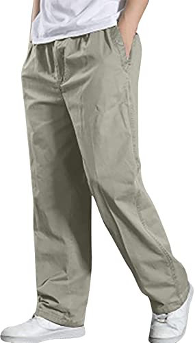 UHouse Hosen Herren Cargohosen 2024 Sommerhose Baumwolle Basic Cargohose Herren Hose Sale Teenager Jogging Hose Stretch Outdoor Hose Schwarze Arbeitshose Angelhose Prime Grau L