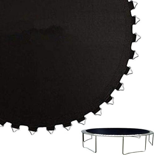 Tappeto Elastico Telo Ricambio Trampolino, Tappetino da salto a molla di sicurezza ad alta elasticità 12FT 13FT 14FT 15FT 16FT, resistenti ai raggi UV resistenti all'acqua, 14FT(80 buckle),Black