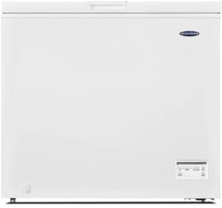 ICEKING CF197EW Chest Freezer, 198L Capacity, White, Counterbalanced Lid, Wire Basket, Adjustable Thermostat, Energy Efficient – Ideal for Kitchen, Utility Room, Garage or Out Building