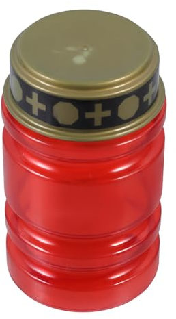 POPETPOP Lampada Led Elettronica Forma Di Croce Per Cimitero Decorazione Commemorativa Con Effetto Tremolante Per e Cortili Senza Batteria Motivo Religioso Di Gesù Colore Rosso