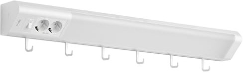 Oktaplex Talin Unterbauleuchte mit Steckdose 76cm Küche 230V LED Küchenlampe warmweiß 3000 Kelvin 1635 Lumen 14,8W mit Schalter weiß