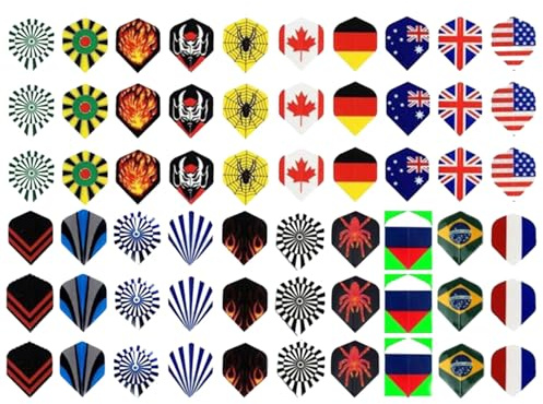 Generisch Voli per Freccette – per Freccette | Dart Flights Slim, Alette per Freccette robuste, Alette per Punta in Acciaio e Punta Morbida, Set di 60 Pezzi