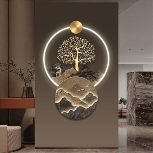 Quadro da Parete Luminoso, Decorazione da Parete 3D, Decorazione da Parete per Ingresso con Luce a LED, per Soggiorno, Camera da Letto, Alimentazione a Spina, Decorazione da Parete