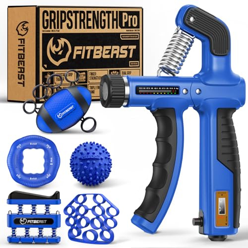 FitBeast handgrepp stärkningssats – 6-delat set, underarmstränare för förbättrad greppstyrka och återhämtning