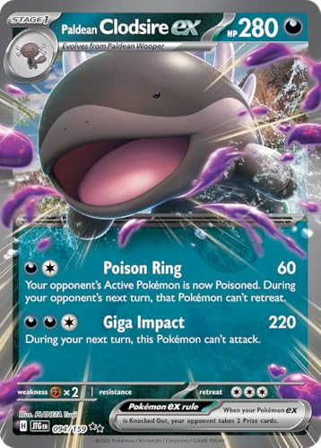 Paldean Clodsire ex 094/159 Double Rare Pokemon Card | Journey Together Set | Scarlet & Violet Series | Titan Authenticated