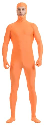Celanisai Traje de cuerpo completo para mujer y hombre, traje Zentai Suit Halloween de cuerpo completo Slenderman Disfraz juvenil Body para hombre Catsuit Lorax Open Face Cosplay Mono de segunda piel