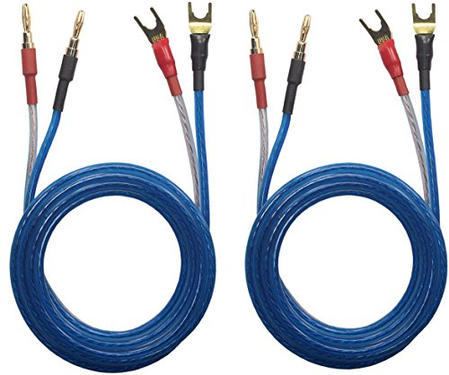 KK YB-ZB 1pair Set HiFi OFC Speaker Wire, Spade to Pin Type Plug 1.5M(4.92ft)/3M(9.84ft)/5M(16ft), KK YB-ZB (1.5M(4.92ft))