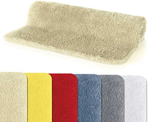Spirella - Tapis de Salle de Bain Microfibre FINO, Antidérapant, Séchage Rapide, Poils Longs 25 mm, Lavable en Machine + Sèche-Linge - 40 x 60 cm - Beige