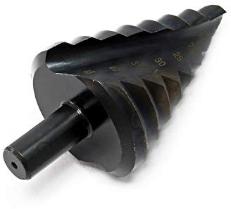Wiltec HSS Stufenbohrer titanbeschichtet, 10-45 mm, Kegelbohrer mit Titanbeschichtung, Schälbohrer für Stahl und Kunststoff, Konusbohrer Senkbohrer Entgratbohrer