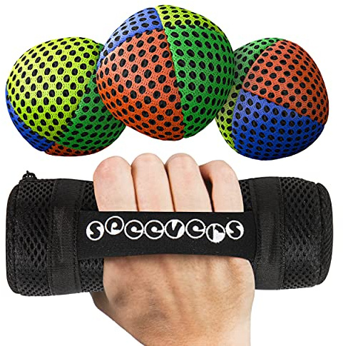 speevers Weighted Juggling Balls for Fitness 650g, Set of 3 Power XBalls with Carry Pouch, Fun Indoor Home Workout Aids for Weight Loss and Training, Best Exercise Gifts for Men and Women
