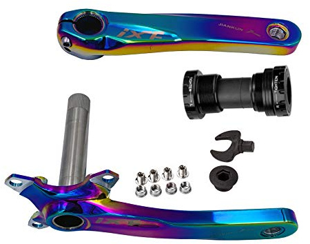 MSRECK Bike Crank Arm Set Mountain Cranksets 170mm 104 BCD with Bottom Bracket Kit and Chainring Bolts for MTB BMX Road Bicyle, Compatible with Shimano, FSA, Gaint (Colorful)