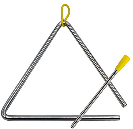 TRIXES 7 Zoll Triangel Musikinstrumente - Spielen Sie mit Schlaginstrumenten wie Trommel, Glocken, Xylophon, Maracas, Glockenspiel - Geeignet für Erwachsene, Kinder, Kleinkinder - Kinderspielzeugset