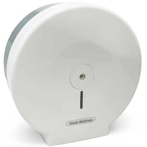 Dexpro Mini Jumbo Toilet Roll Dispenser with Safety Locking and High Impact ABS Case: White