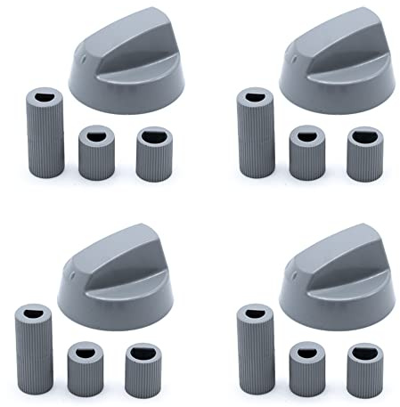 CABLEPELADO Universal-Knopf für Backofen, Kochfeld, Gasherd, inklusive Adapter, 4 cm Durchmesser, 4 Stück, Grau