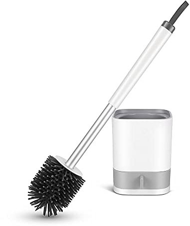 GRANA HOME Lüridå – Hygienische WC-Bürste - Klobürste - WC-Reinigungsbürste aus Silikon mit schnelltrocknendem Halter | Freistehend oder Wandmontage ohne Bohren