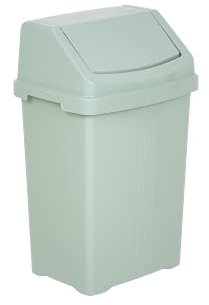 JMS we create smile 8L/25L/50L Litre Swing Lid Bin Waste Recycle Plastic Dustbins Kitchen, Home, Office, Bathroom Rubbish Trash Refused Bins (Silver Sage, 25L)