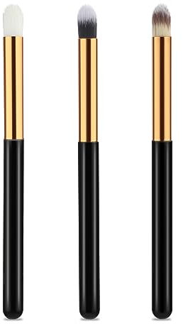 TIESOME Augenpinsel Pinselset，3 Stück Runden Makeup Lidschatten Pinselset， Rauchig Lidschatten-Kontur-Kit weich Haare für Lidschatten Augenbraue Eyeliner Blending am besten für Geschenk der Dame