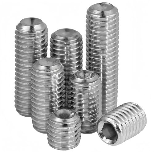 SYDARSYN Cup punkt gängskruvar rostfritt stål gängstift med konisk koppling och insexnyckel maskinskruvar M4 x 4 mm (30 stycken)