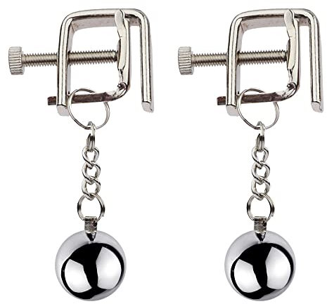 Nipple Clips Clamps for Women/Men Adjustable Pressure Breast Clamps Stainless Steel Non Piercing Nipple Rings Decorative Clip for Pleasure Toys Nipple